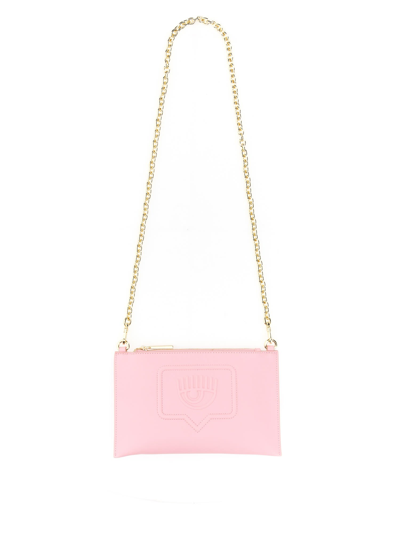 Shop Chiara Ferragni Eyelike Studs Clutch Bag In Rosa