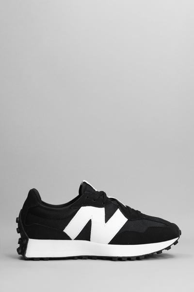 New Balance 327 Sneakers In Black Suede And Fabric | ModeSens