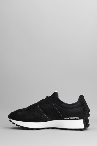 Shop New Balance 327 Sneakers In Black Suede And Fabric