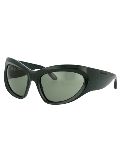 Shop Balenciaga Bb0228s Sunglasses In 002 Green Green Green