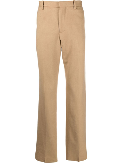 Shop Off-white Slim-cut Tailored Cashmere Trousers In Camel No Color