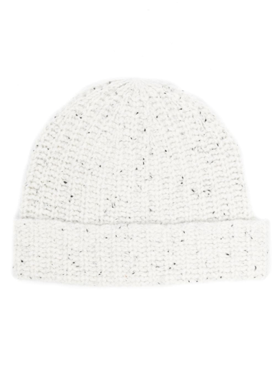 Shop Alanui Knitted Beanie Hat In White