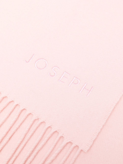 Shop Joseph Logo-embroidered Merino-cashmere Scarf In Pink