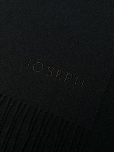 Shop Joseph Fringed Long Scarf In Black