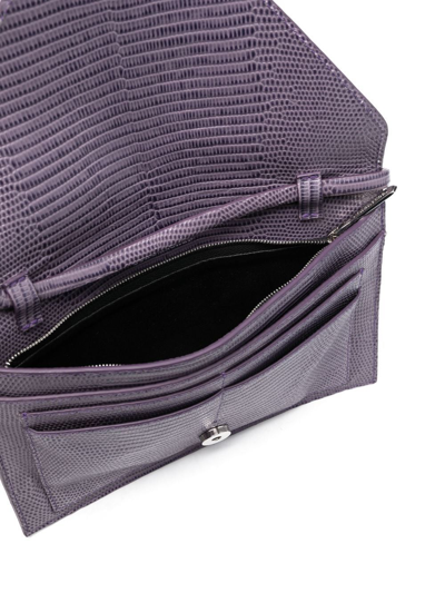 Shop Dorothee Schumacher Envelope Crocodile-effect Shoulder Bag In Purple