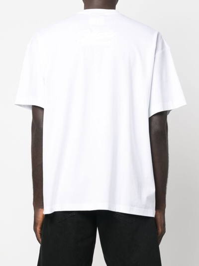 Shop Vtmnts Tonal Logo-print Cotton T-shirt In White