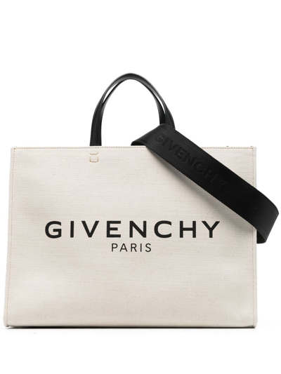 Shop Givenchy Logo Shopper Tote In Neutrals