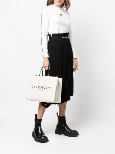 Shop Givenchy Logo Shopper Tote In Neutrals