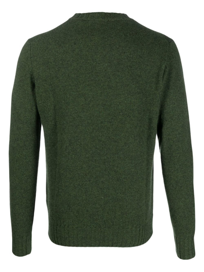 Dell'oglio Crew Neck Cashmere Jumper In Green