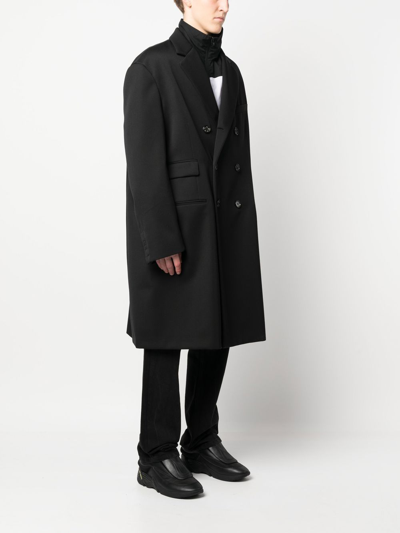 Shop 424 Double-breasted Oversize Coat In Black