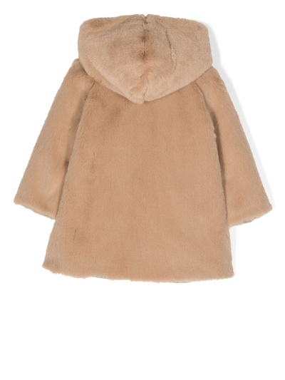 Shop Il Gufo Double-breasted Faux-fur Coat In Brown