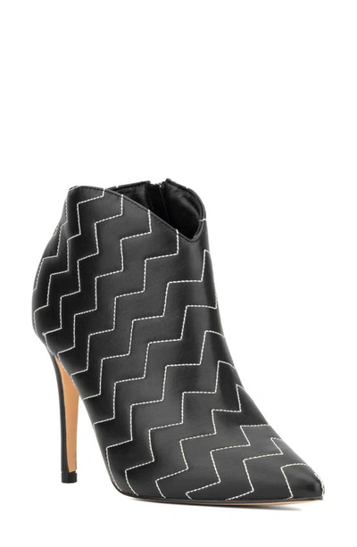 New York And Company Yesenia Quilted Bootie In Black/ White