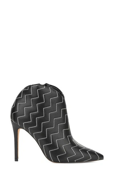 New York And Company Yesenia Quilted Bootie In Black/ White