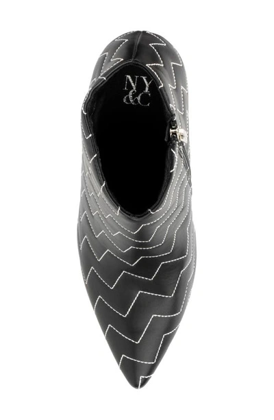 New York And Company Yesenia Quilted Bootie In Black/ White