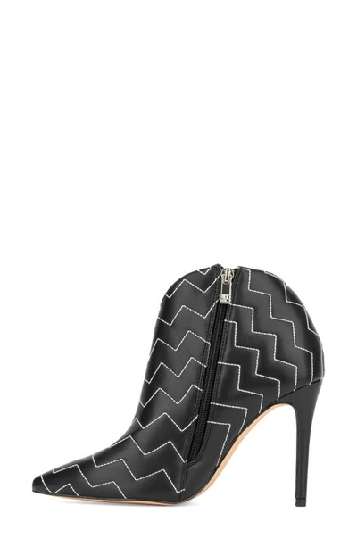 New York And Company Yesenia Quilted Bootie In Black/ White