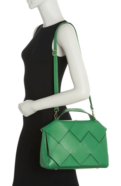 Giorgio Costa Leather Woven Crossbody Bag In Green | ModeSens