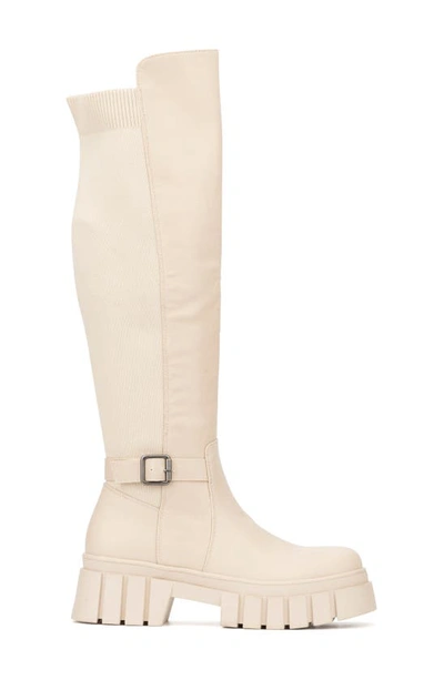 New York And Company Sara Lug Sole Boot In Bone