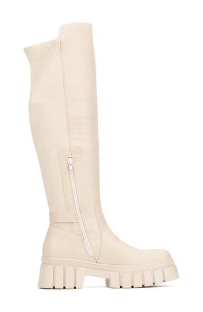New York And Company Sara Lug Sole Boot In Bone