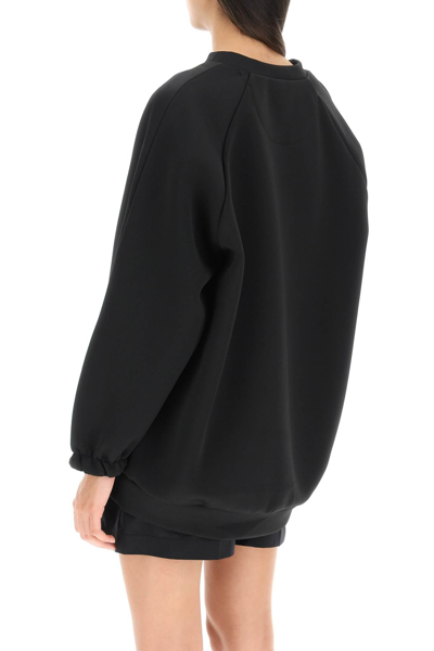Shop Max Mara 'bratto' Oversized Sweatshirt In Technical Jersey In Black