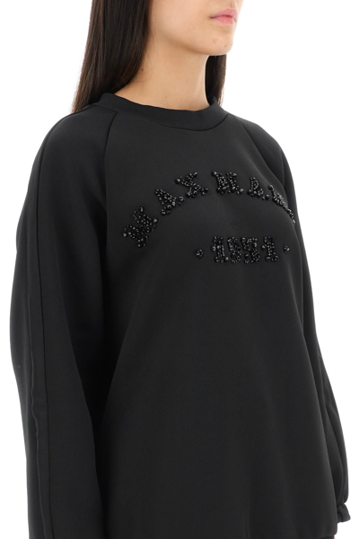 Shop Max Mara 'bratto' Oversized Sweatshirt In Technical Jersey In Black