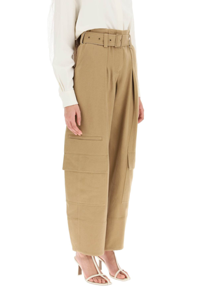 Shop Low Classic Cargo Pants With Matching Belt In Beige