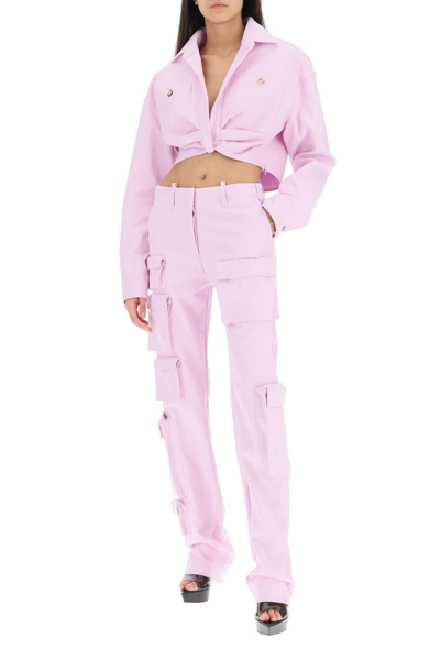 Shop Off-white Gabardine Cargo Pants In Pink