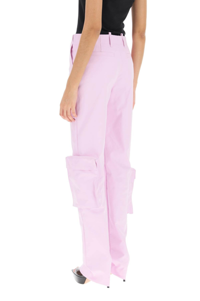 Shop Off-white Gabardine Cargo Pants In Pink