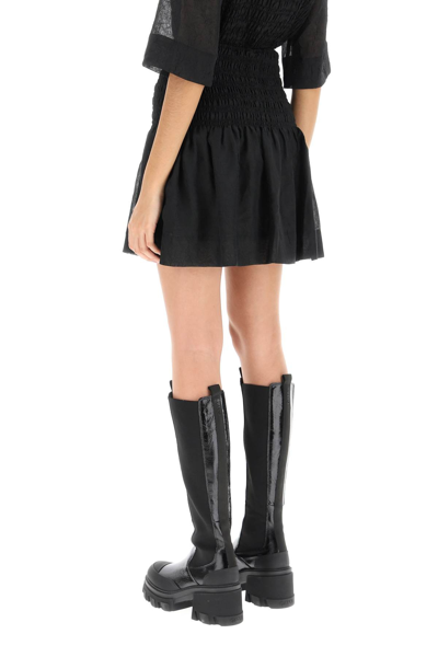 Shop Ganni Smock Mini Skirt In Black