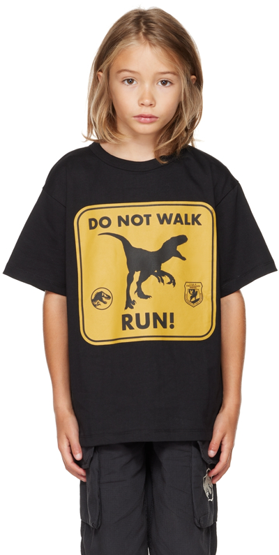 Shop Molo Kids Black Jurassic World Edition Riley T-shirt In 7873 Run