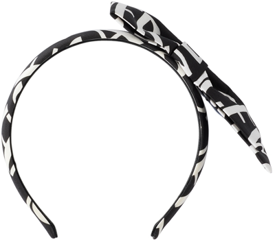 Shop Versace Kids Black & White Bow Headband In 5b040 Black