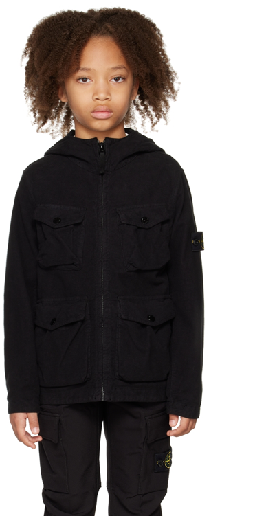 Shop Stone Island Junior Kids Black Q0401 Jacket In V0029 Black