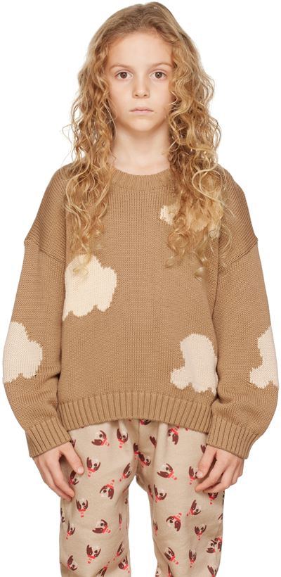 Shop Daily Brat Kids Brown Cloudy Sweater In Winter Stone