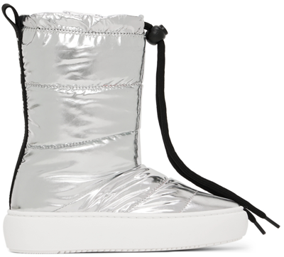 Shop Marni Kids Silver Padded Boots In Var. 3