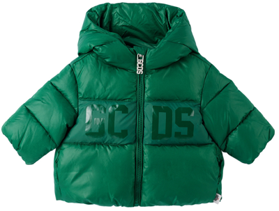 Shop Gcds Baby Green Padded Jacket In Forest Green