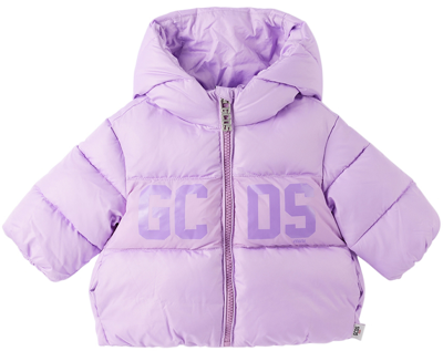 Shop Gcds Baby Purple Padded Jacket In Lillac Breeze
