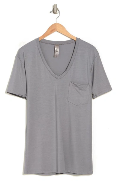 Go Couture V-neck Boyfriend T-shirt In Charcoal Print 1