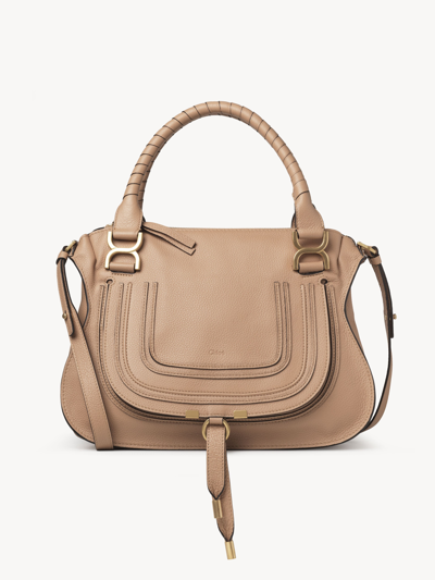 Chloé Sac Marcie En Cuir Grainé Femme Brun Taille Onesize 100% Cuir De Veau In Brown