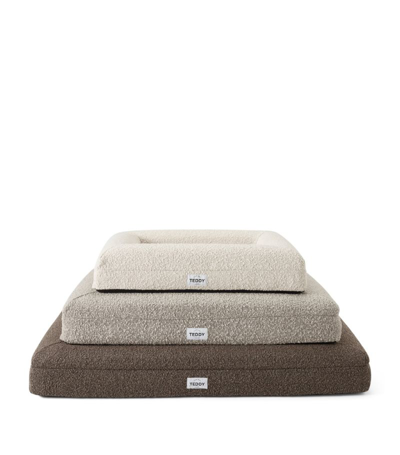 Shop Teddy London Large Bouclé Dog Bed Cover In Brown
