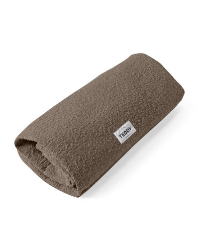 Shop Teddy London Medium Bouclé Dog Bed Cover In Brown