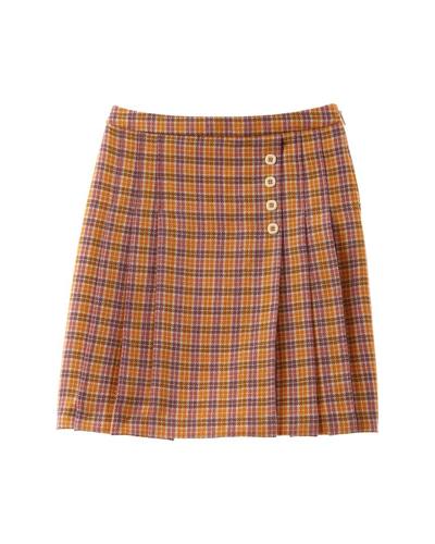 Shop Gucci Wool Skirt In Brown