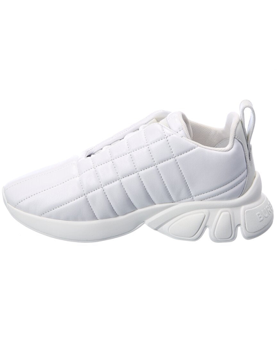 Shop Burberry Quilted Leather Sneaker In White