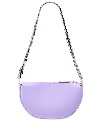 Shop Burberry Olympia Mini Leather Shoulder Bag In Purple