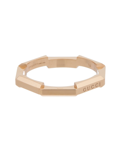 Shop Gucci Link To Love 18k Rose Gold Ring In Pink