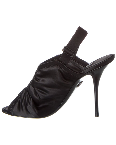 Shop Dolce & Gabbana Satin Slingback Sandal In Black