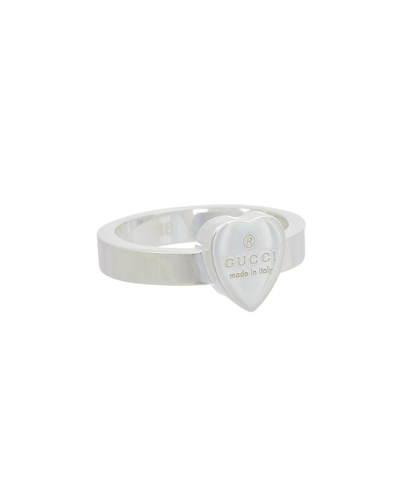 Shop Gucci Running Gg 18k Ring In White