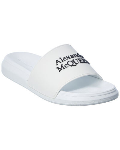 Shop Alexander Mcqueen Pool Rubber Slide In White