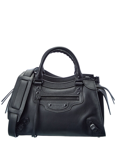 Shop Balenciaga Neo Classic Small Leather Shoulder Bag In Black