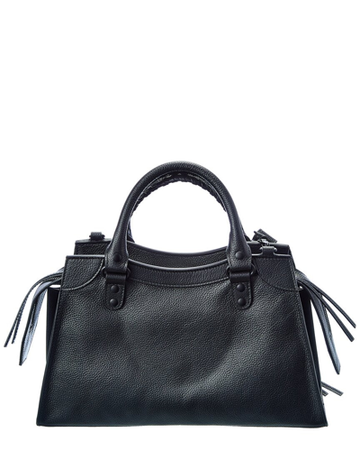 Shop Balenciaga Neo Classic Small Leather Shoulder Bag In Black