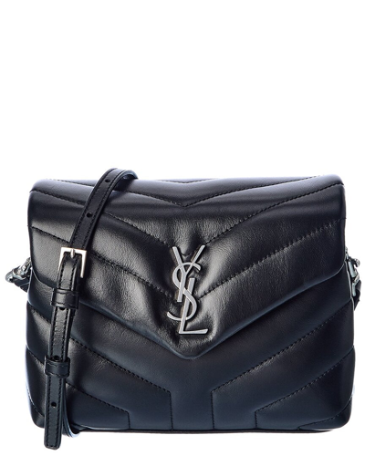 Shop Saint Laurent Loulou Toy Leather Shoulder Bag In Black