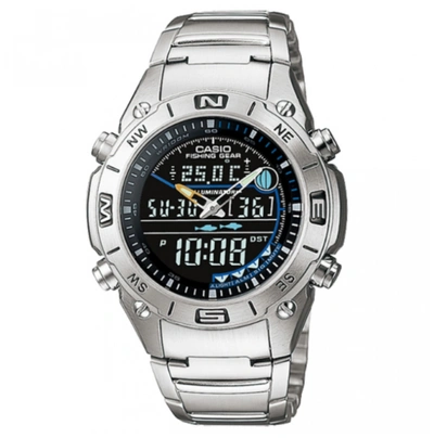 Pre-owned Casio Analog-digital Amw-703d-1av Watch Fishing